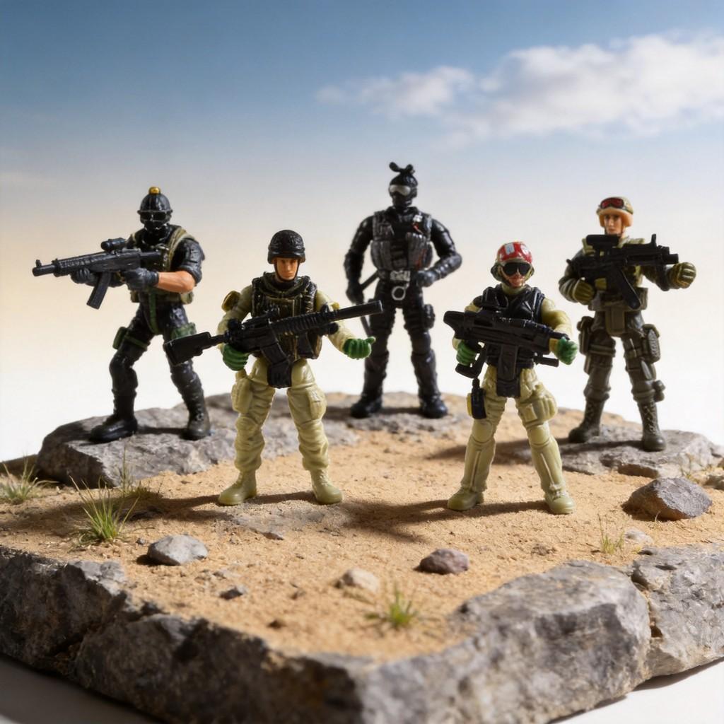 Set di Figure Militari con Soldati di Polizia Articolati e Armi per Collezionisti