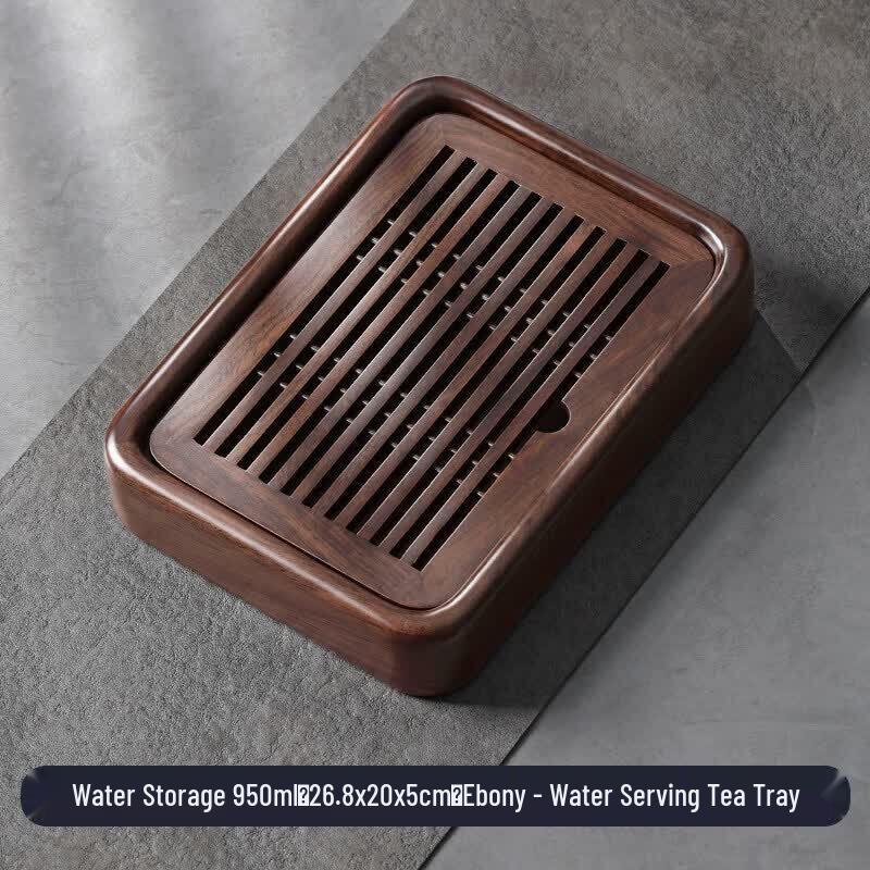 Ebony & Acrylic Rectangular Tea Tray