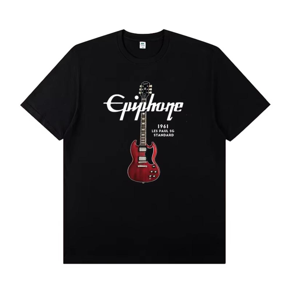 

Epiphone Epiphone Гітара Периферія Коротка футболка Чоловіки Жінки Футболка Рок-гурт Музичний фестиваль Практика Виступ Літній одяг L