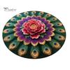 Artistic Door Rug Peacock Indoor Mat Non Slip Front Colorful Decorative Animal Feathers Floor Area for Entryway Living Room Bathroom Sturdy