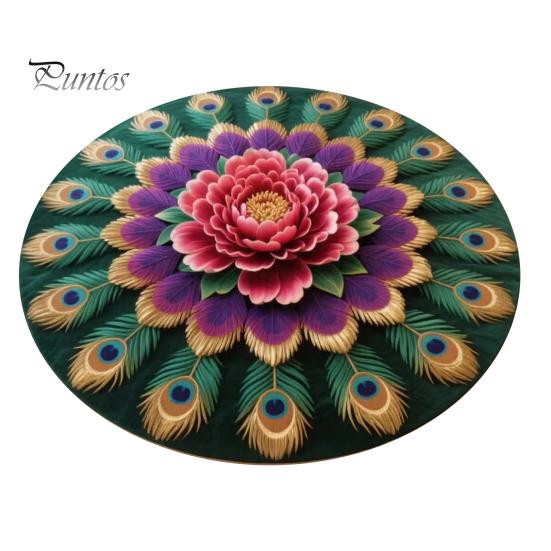 Artistic Door Rug Peacock Indoor Mat Non Slip Front Colorful Decorative Animal Feathers Floor Area for Entryway Living Room Bathroom Sturdy