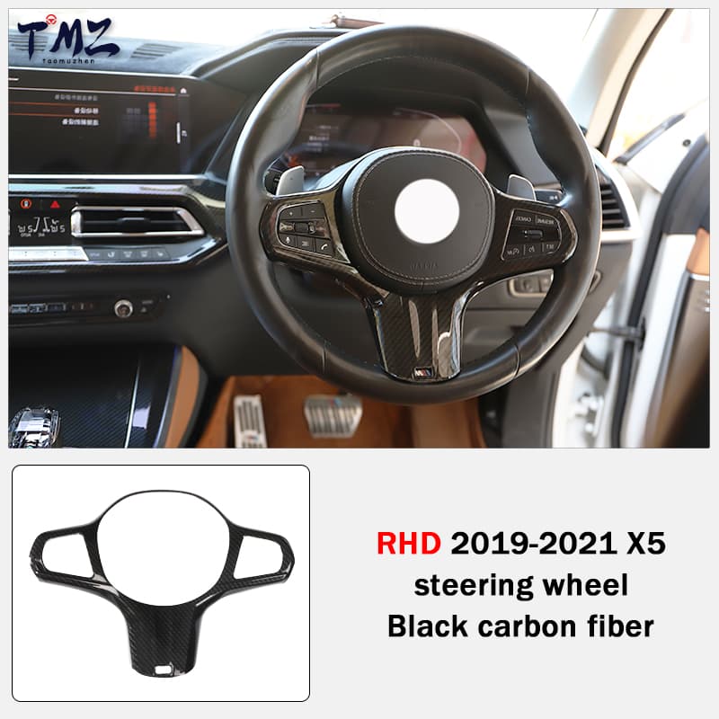 Black Carbon Fiber Style Full Set Interior Exterior Trim Overlay Decoration Cover For BMW X5 G05 2019-2021 Right Hand Drive Right hand drive