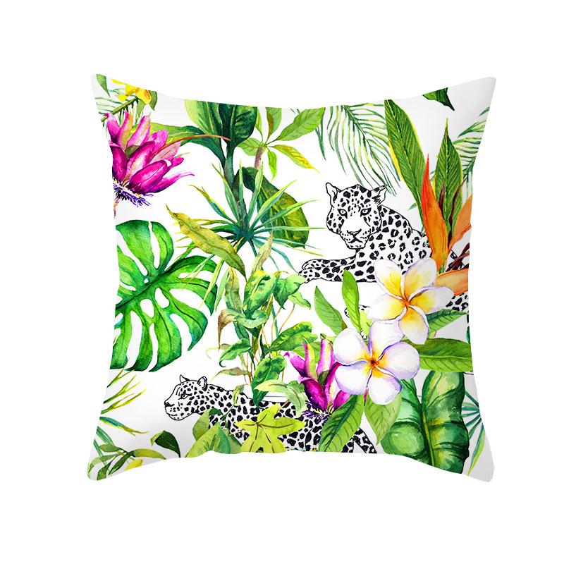 Home Decor Tropical Floral & Flamingo Throw Pillow Covers Pattern Cushion Cover Suitable For Sofa Bedroom Car Pillow Cover