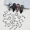 30pcs 6Grids Mixed Shaped Punk Arrow Nail Rivets Zinc Alloy Jewelry Y2k Nails Supplies DIY Nail Art Decoration Cool Style