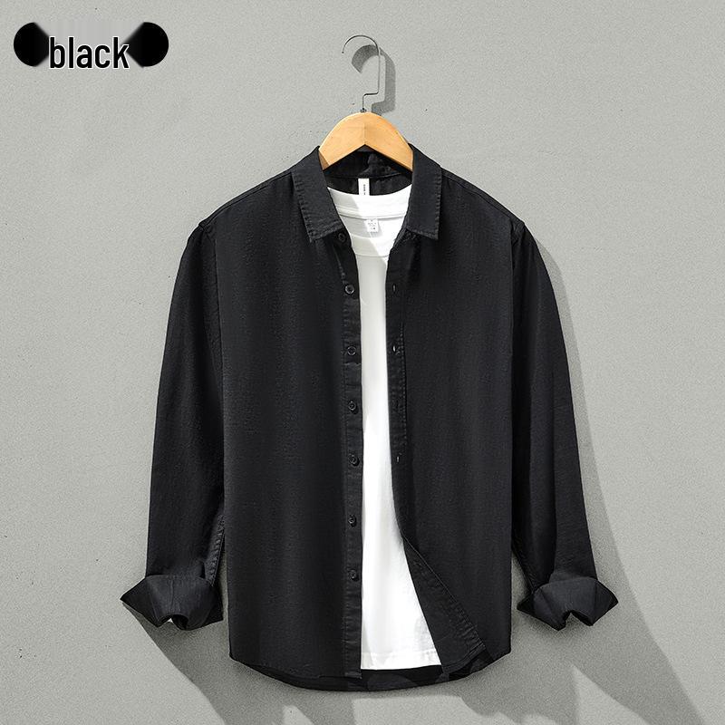 Men's Cotton Linen Long Sleeve Slim Fit Shirt - Spring/Autumn Trendy Casual Wear