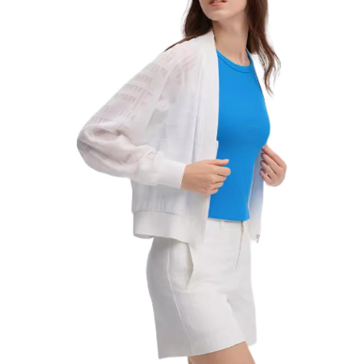 FILA Fashion Casual Lightweight Breathable Jacket Women jackets Bright-White F11W438705F-WT