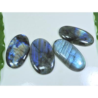 28X47-26X49MM Natural Multi Labradorite Oval Cabochon Loose Gemstone 4PcsLot LL-965