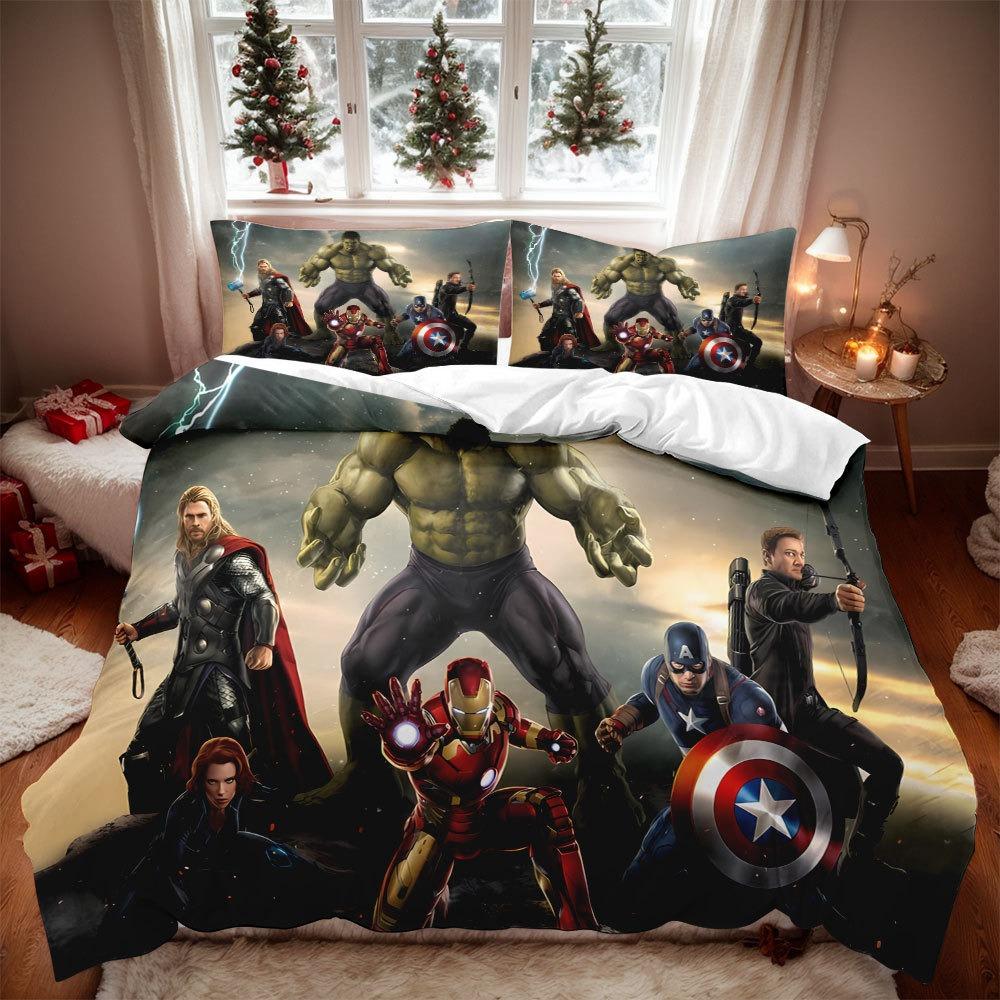 2026 3D Cool Spider-Man Cartoon Duvet Cover Set Soft Wash Bed Comfortable Student Dormitory Home Baby Bedding Best seller