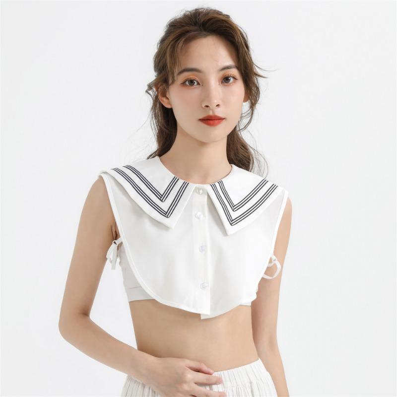 Perfect Match New Lapel Fake Collars Woman Vintage Half Shirt False Collar For Womens Removable Detachable Lapel Collar Faux Col