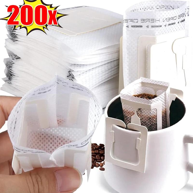200/50pcs Coffee Filter Bags Disposable Drip Coffee Paper Pack Portable Hanging Ear Espresso Coffee Tea Making Tool Accessories