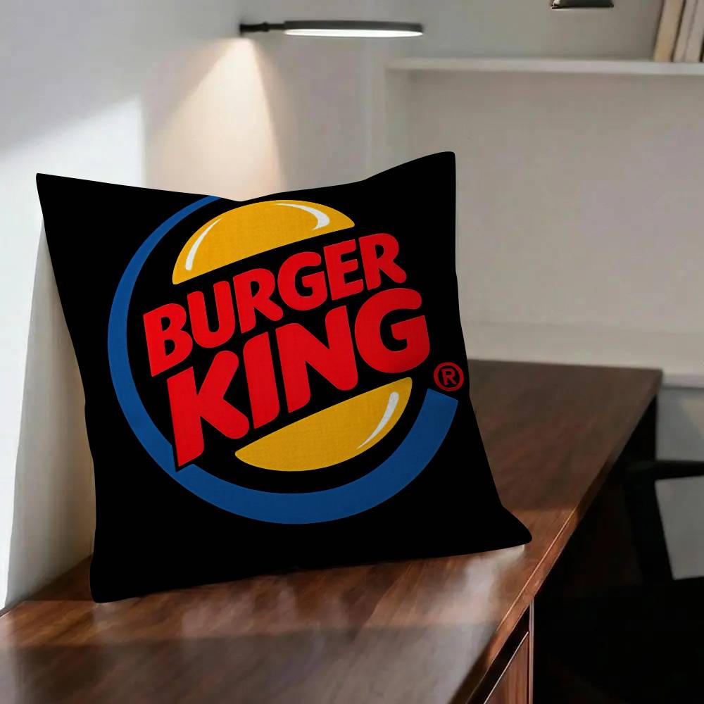 Pillow anime Cushion Cover x Polyester Sofa Cushions Decorative Throw Pillows Home Decoration Pillowcover Logo Burger King