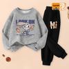 2025 Boys' Trendy Fleece-Lined Hoodie & Pants Sportswear Set for Spring & Autumn