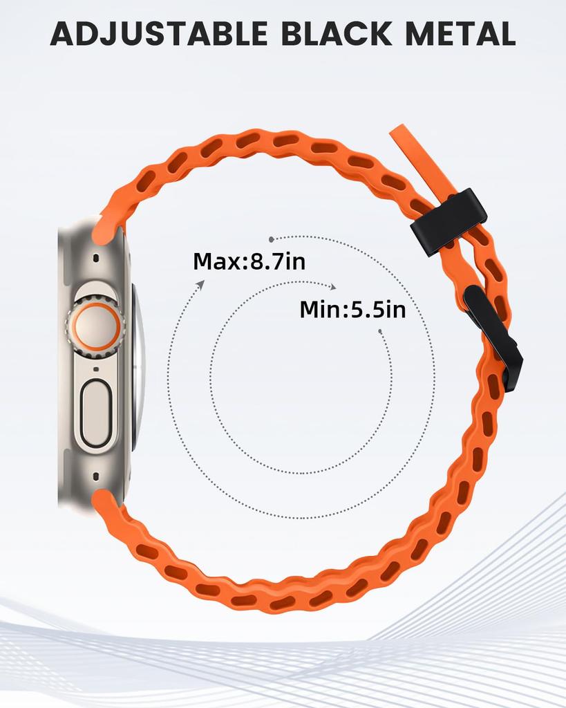 Straps for Apple Watch Ultra 2 Band 49mm 46mm 45mm 44mm 42mm Sport Silicone Correa Bracelet iWatch Series 10 9 7 8 6 5 4 SE