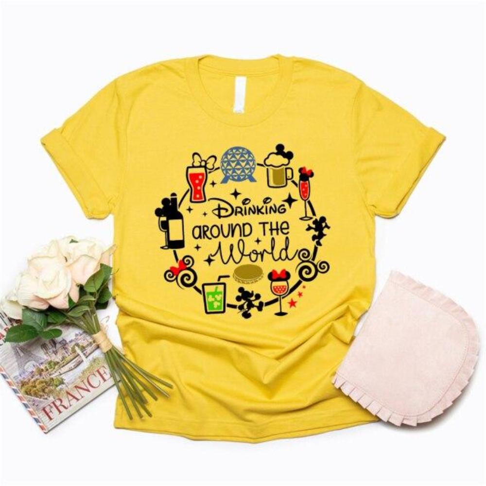 Drinking Around The World Shirt Snacking Around The World Tees Epcot Cool Fun Vacation T-Shirt Graphic T Shirts