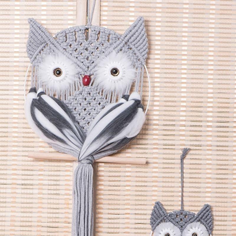 Decorative Owl Tapestry Bohemian Home Wall Decors Hangings Pendants for Bedroom Livingrooms Macrames Handmade Tapestry