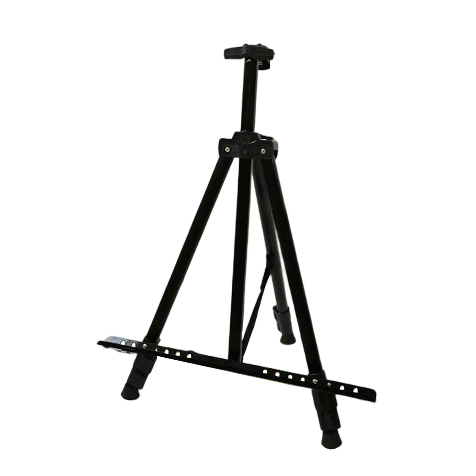 Folding Easel Tripod Stand Practical Tripod Stand Aluminum Alloy Triangle Telescopic for Canvases Event Photo Art Drawing Easels чёрный