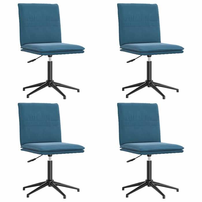 VidaXL Chaises à manger lot de 4 Bleu Velours 3315647