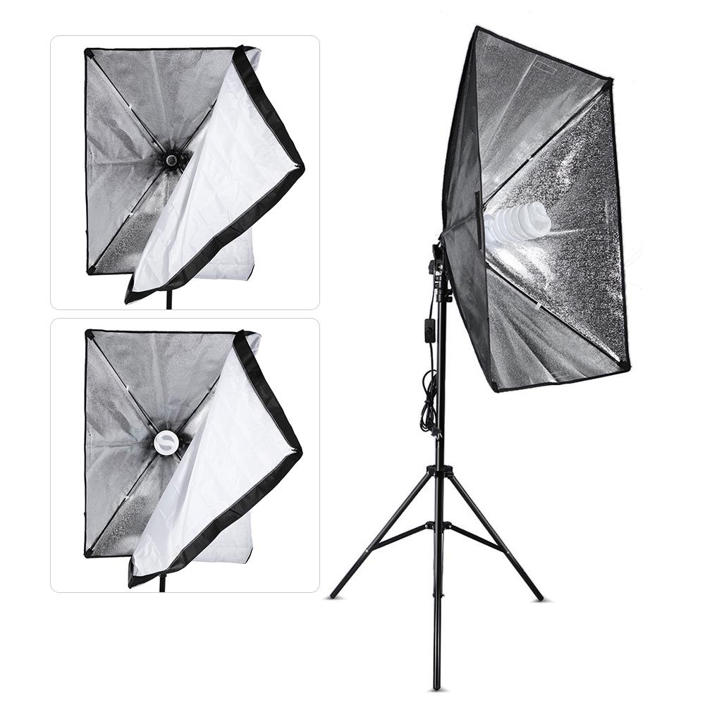 Photography Studio Cube Umbrella Softbox Light Lighting Tent Kit Photo Video Equipment 2 * 135W Bulb 2 * Tripod Stand 2