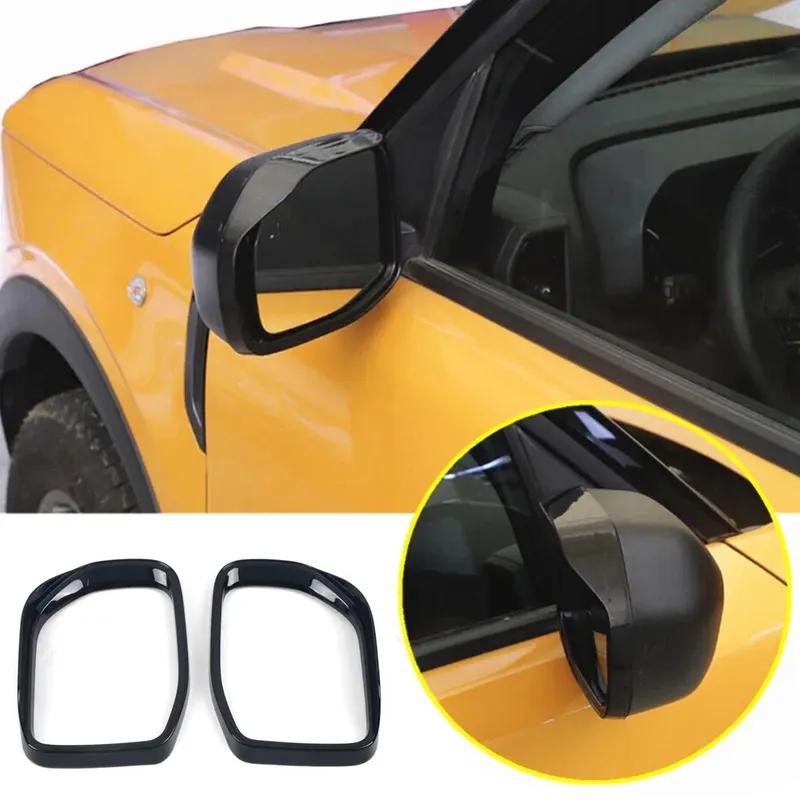 Black For Ford Bronco Sport - Car Rearview Mirror Rain Eyebrow Protector Cover Rainproof Frame ABS Mirror Accessories
