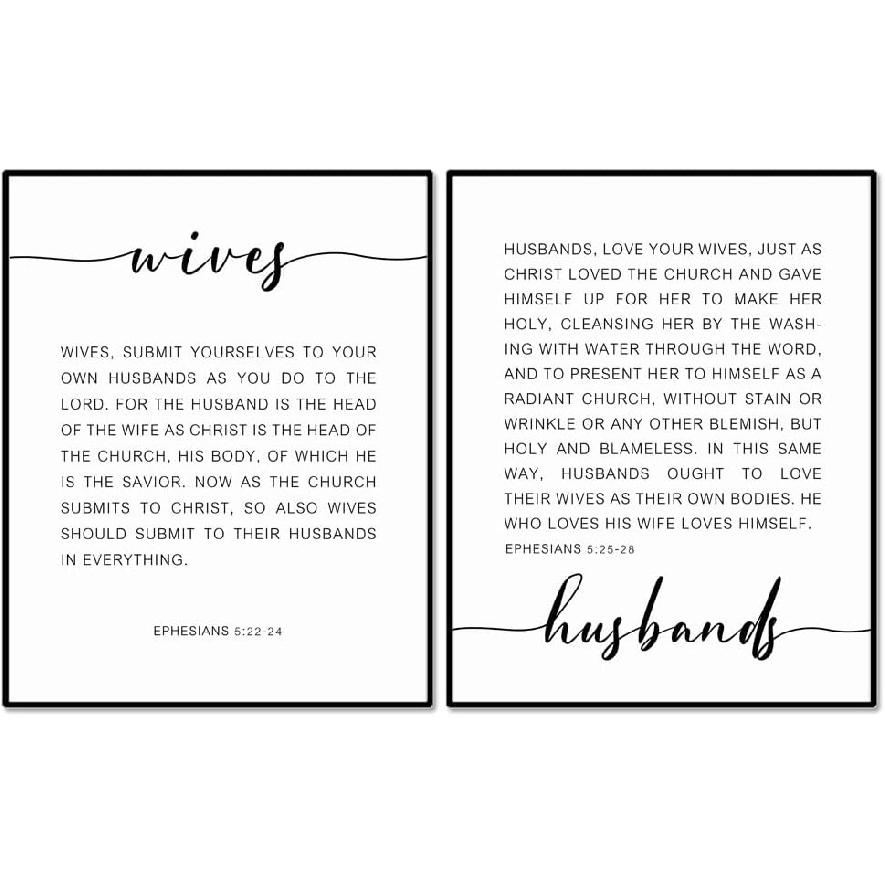 Wives And Husbands Bible Verse, Ephesians 5:22-28, Marriage Bible Verse, Wedding Gift, Gift For Wedding, Bible Verse Print, Wives And Husbands