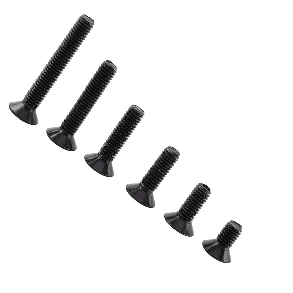 250pcs M3 Black Alloy Steel Hex Socket Screws Bolt With Hex Nuts Assortment(Flat Head)