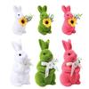 Moos Hasen Figuren Frühlingshase Statuen Tier Skulptur Sammlerfiguren für Zuhause, Schlafzimmer, Wohnzimmer, Garten