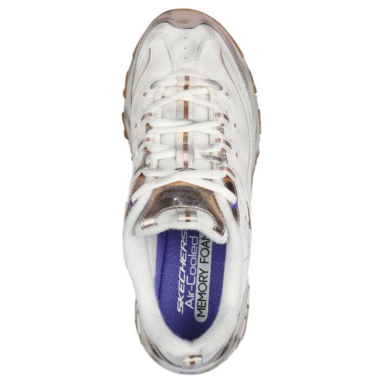 Skechers DLites 1.0 Pelle Vintage Vision Comode Retro Ammortizzanti Durevoli Supporto Leggero Basse Scarpe da Papà 150245-NTGD