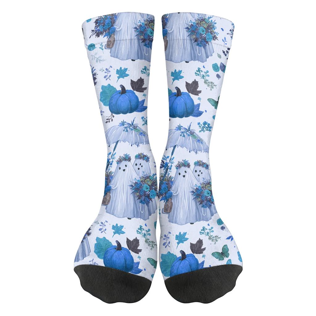 Unisex Mid-Calf Socks with Halloween Print Breathable Comfort Fit for Casual Wear