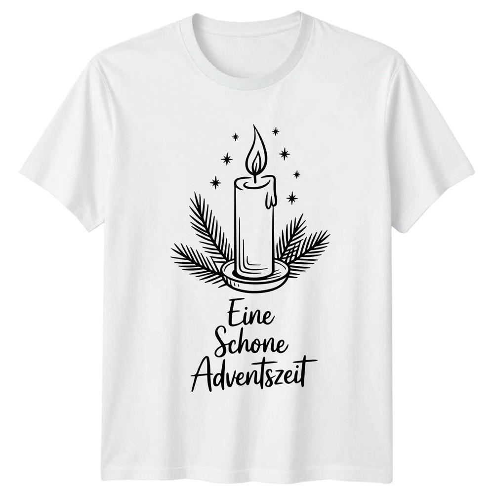 Eine Schone Adventszeit Christmas Advent Candle Unisexs TShirt Unisexs Tee Graphic S
