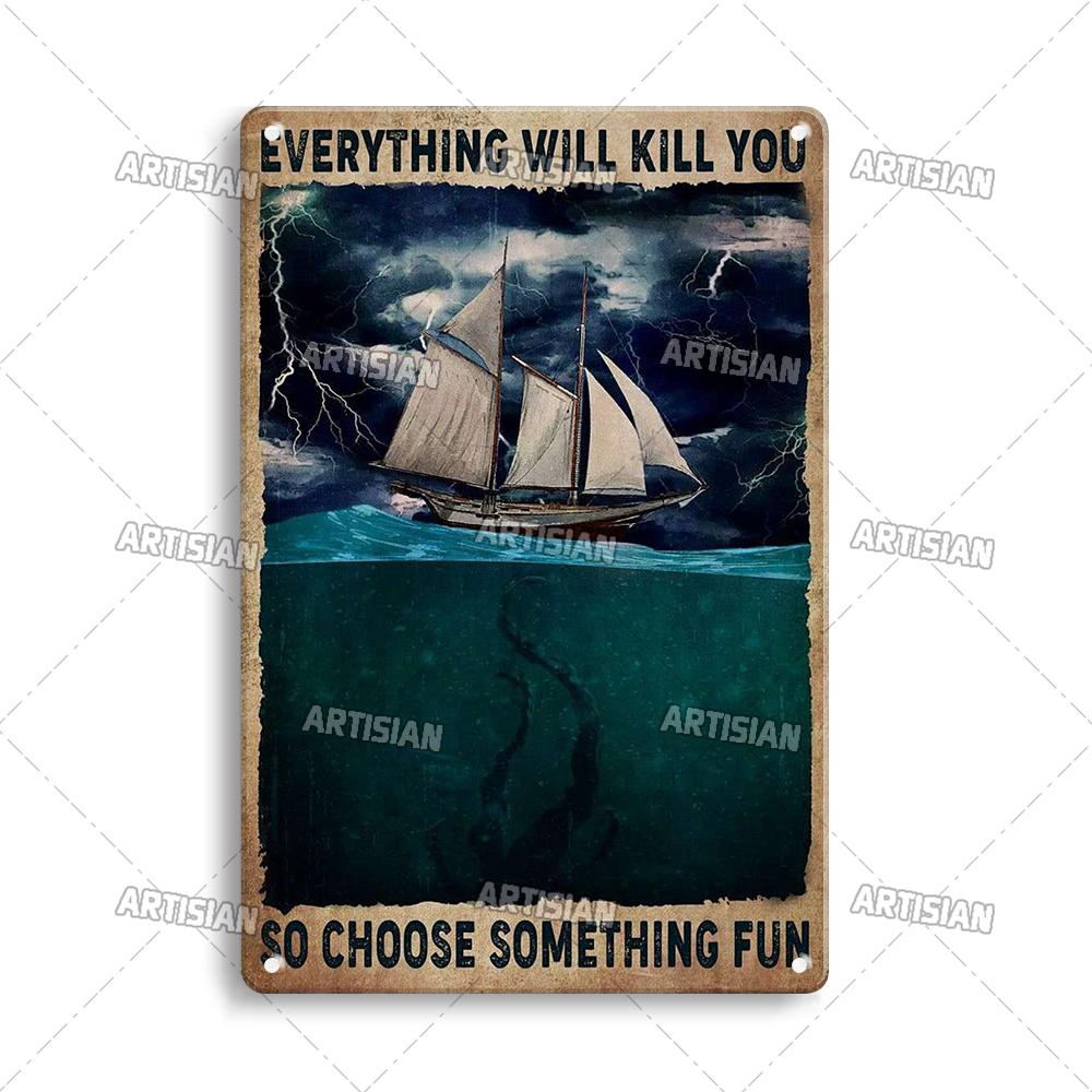 Artisian Swimming Metal Poster Diving Tin Sign Sport Decorative Plaque Ocean Wall Decor Garage Bar Pub Club Hotel Cafe Kitchen