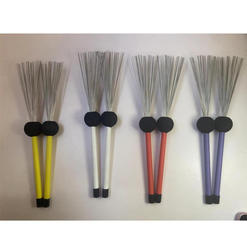 Percussion Accessories: Box Drumsticks & Retractable Steel Wire Brushes for Drum Kits