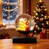 Illuminated Santa Sleigh for Mantle Magnetic Levitating Claus Tree Ornament with LED Light, Lighted Rotating Floating Tabletop Christmas Glass