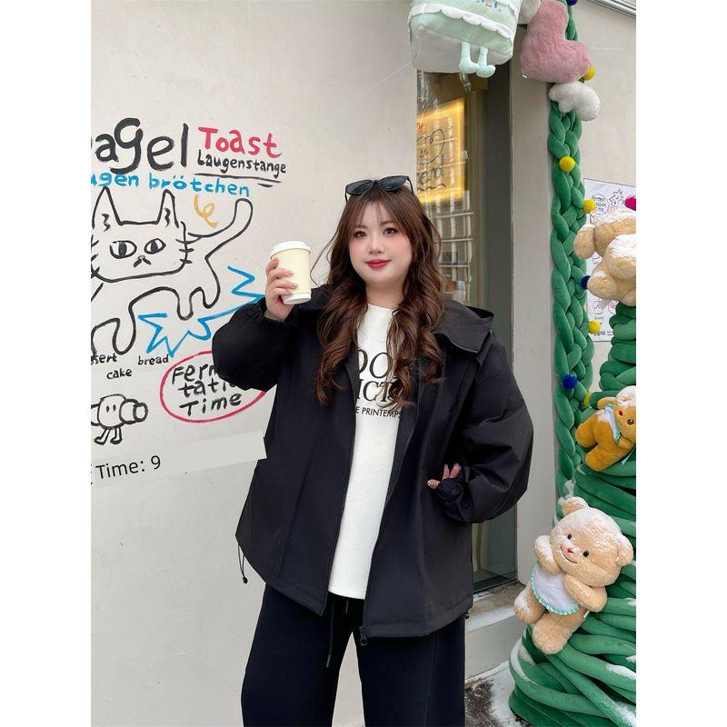

Floral Print Plus-Size Women s Loose-Fitting Spring/Autumn New Jacket Early Spring Top for Plus-Size Women Spring Outfit 13865C Black XL [Recommended 65-80kg]