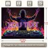 Neon DJ Wall Hanging, Personalized Text Music Party Backdrop for Club, Bar & Birthday Decor