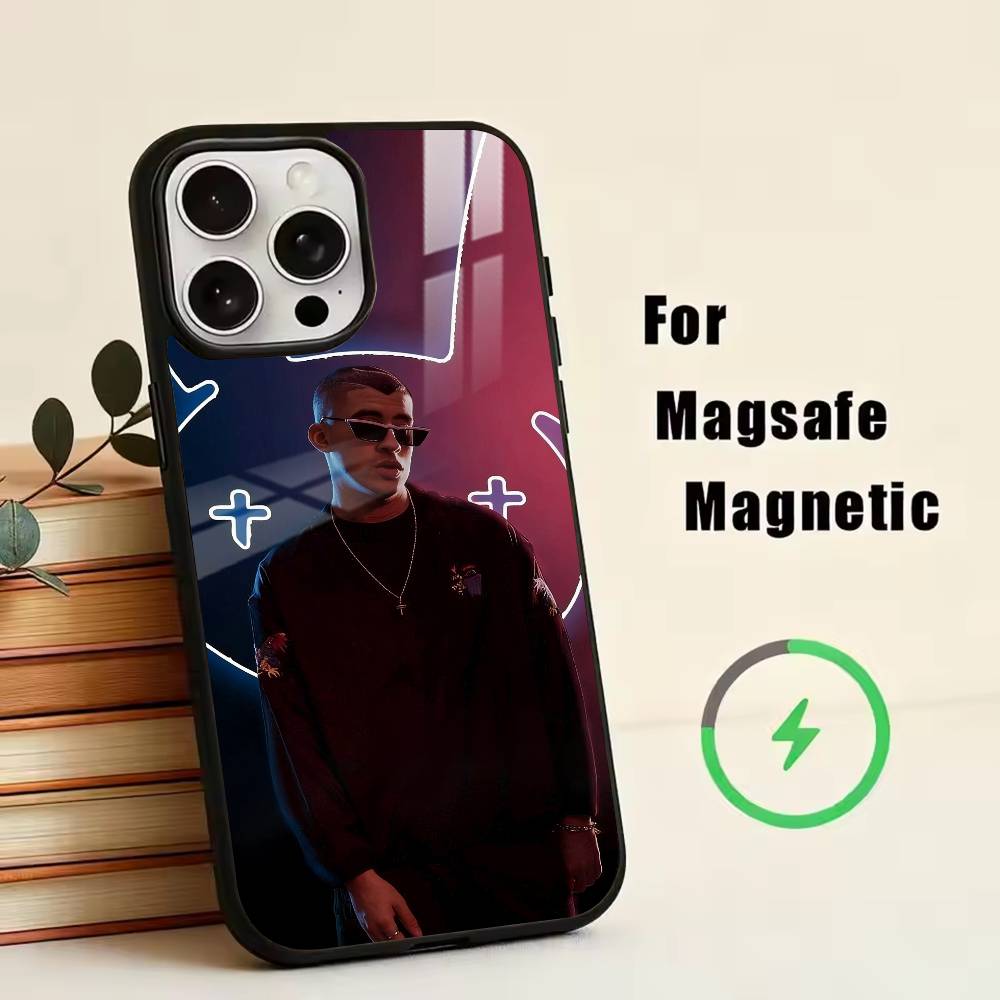 male singer-Bad Bunny  Phone Case For iPhone17,16,15,14,13,12,11 Plus,Pro Magnetic with Magsafe Wireless Charging