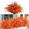 9PCS UV-resistant Artificial Fall Bouquets Artificial Orange Fall Plants - Outdoor Window Frames Fireplace Garden Decorate