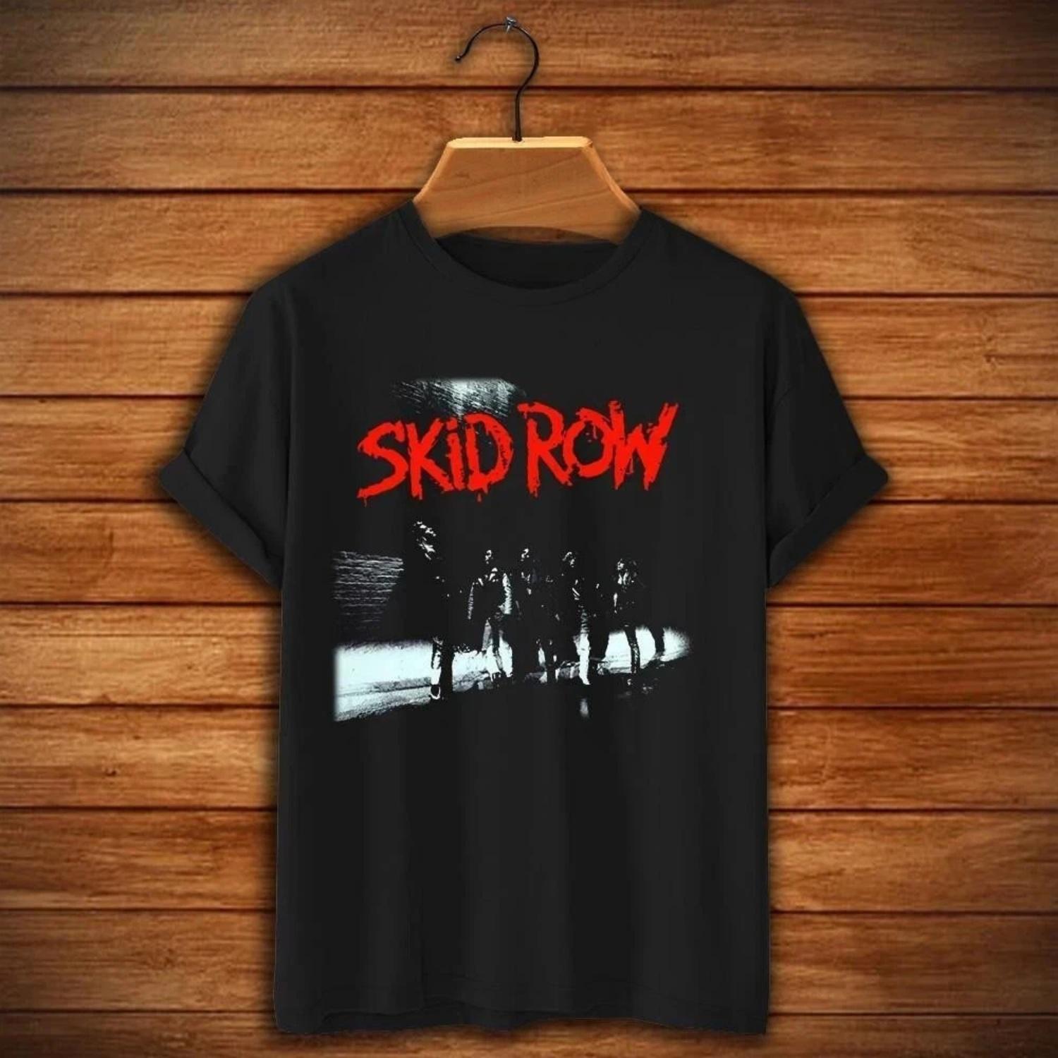 

Skid Row Retro Style 80s Rock Band T-shirt Daily Outdoor Retro Men s and Women s T-shirt Fan Commemorative Printed T-shirt XXXXXL чорний