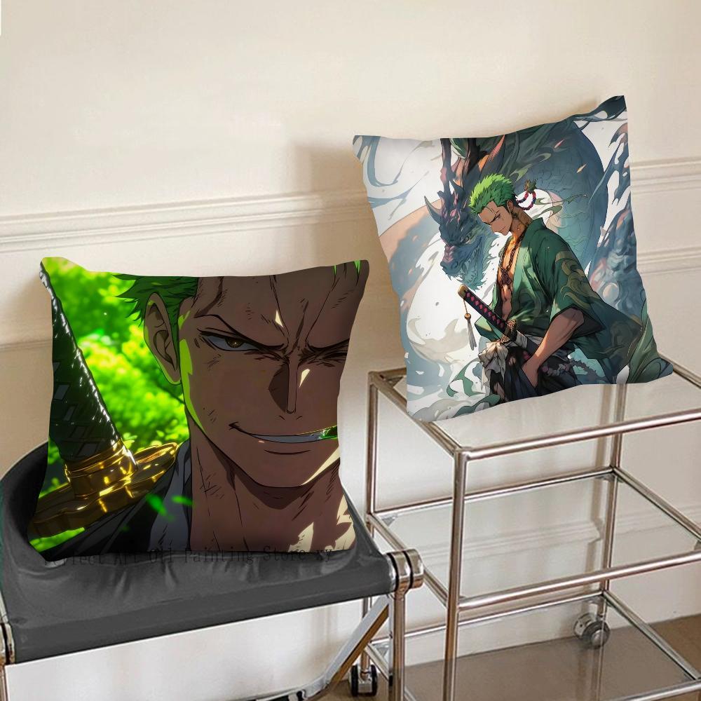 Roronoa Zoro Animation O-One P-Piece Pillow Case Square Pillow Bedroom Sofa Leisure Comfort CushionLiving Room Home Decoration
