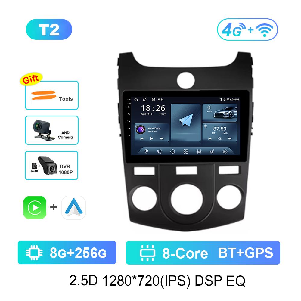 Android System 9 '' for KIA Cerato 2008 - 2014 Car Radio Multimedia Player Navi GPS WiFi IPS Screen 4G Head Unit Cooling Fan