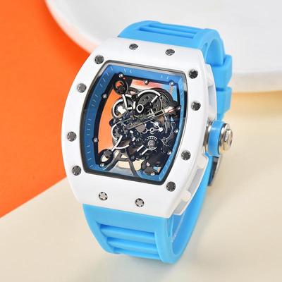 Unisex Ceramic Tiger Head Watch with Hollow Design and Mechanical Movement