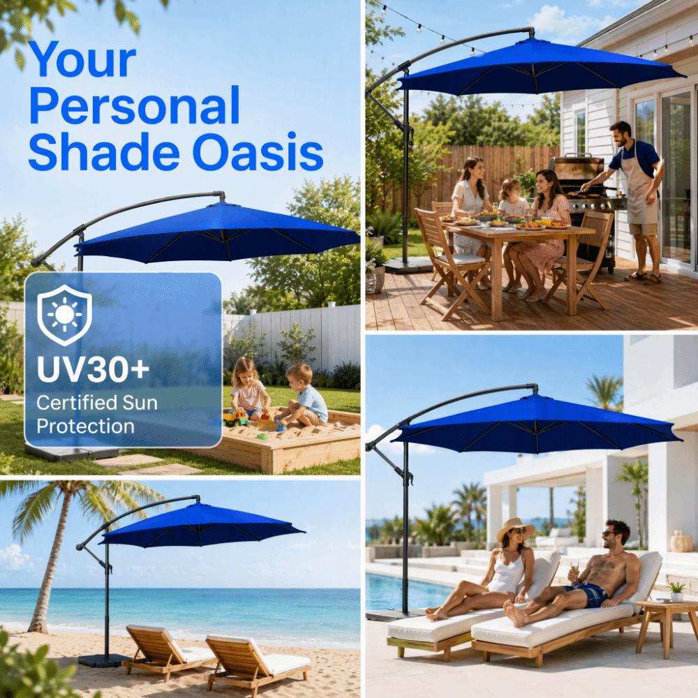 Waterproof Patio Umbrella Replacement Canopy Rainproof Sunshade Canopy Top  Garden