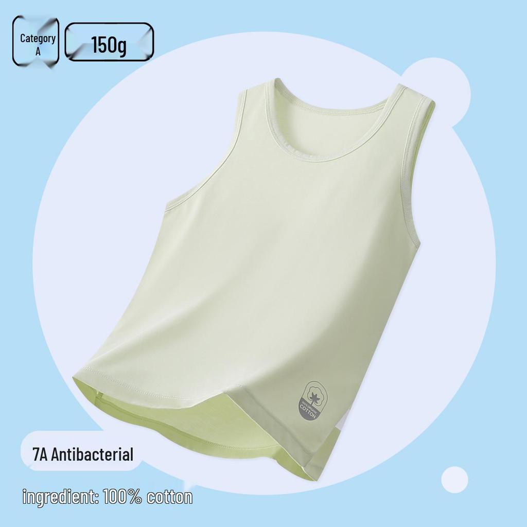 Kids' Summer Cotton Sleeveless Vest - Unisex Base Layer for Tweens