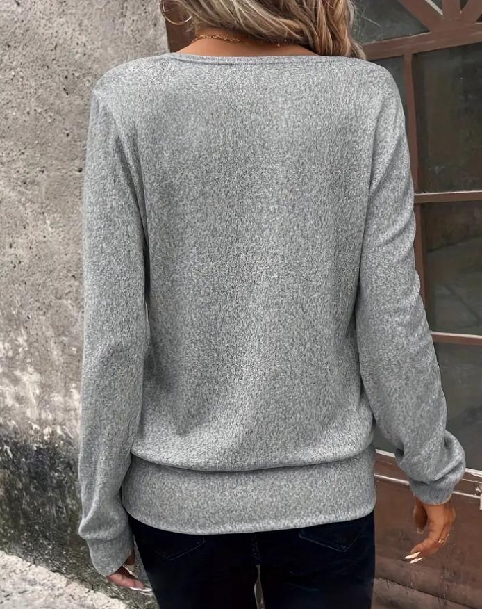 2024 Solid Color Square Neck Two-Piece Look Long Sleeve Casual Women's Autumn/Winter Wear
