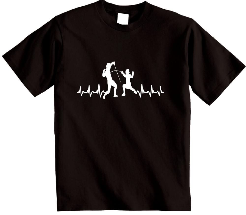 

Это в Моем Сердцебиении Футболка для Фехтования Парируй, затем Наступай в этой Футболке для Фехтования S