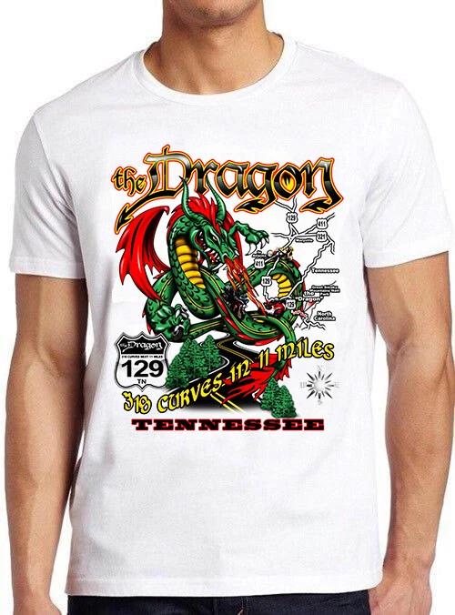 Tail Of The Dragon Motorcycle 318 Curves Funny Meme Vintage Gift T Shirt M733 XXL