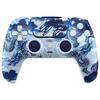 EXtremeRate Kompatibel mit PS5 und Neu gestaltetes Luna Vollgemustertes Gehäuse Knopf und Touchpad Benutzerdefinierte Schwarze Ersatz-Ober- und Unterabdeckungen für PS5