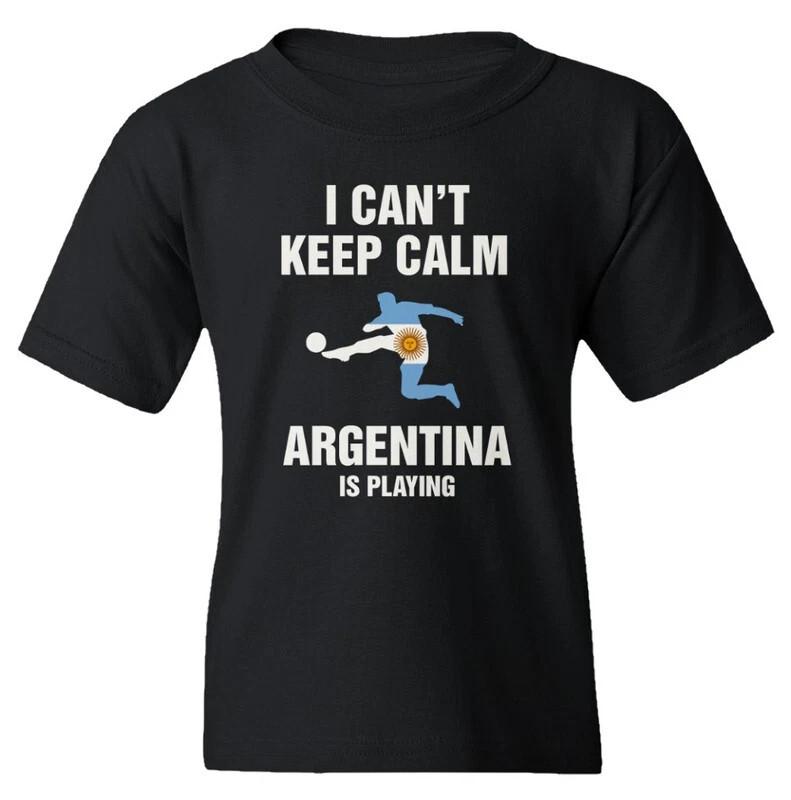 I Cant Keep Calm Argentina Is Playing Soccer Fans Youth Unisex T-shirt XL
