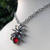 Aesthetic Red Crystal Drip Spider Pendants Halloween Gifts for Women Jewellery