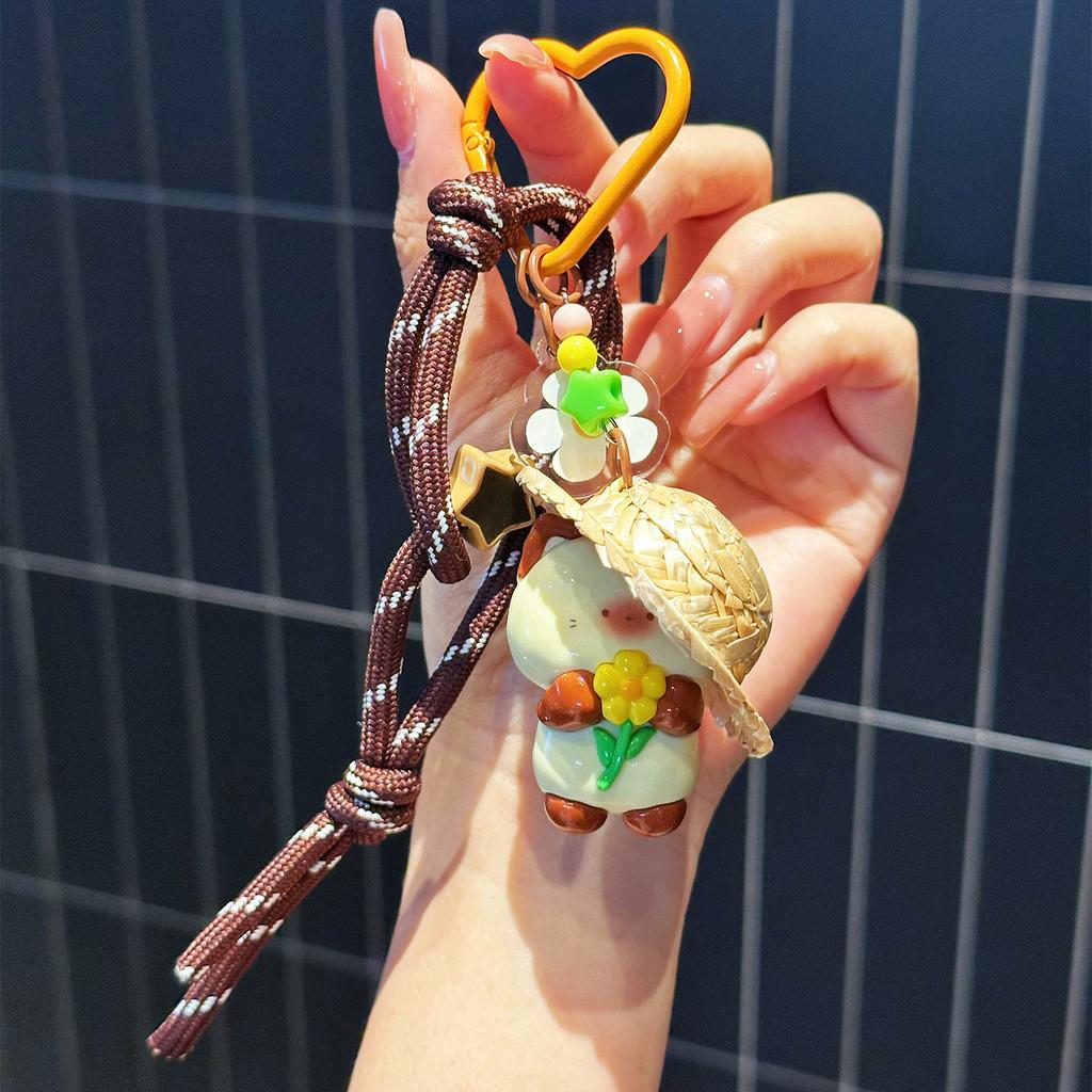 Брелок для ключей с кошкой из смолы, милый мультяшный брелок для любителей животных Siamese