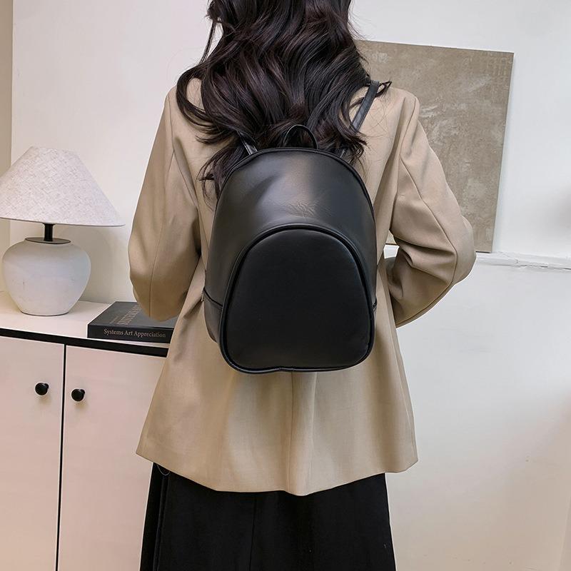 New backpack large capacity casual backpack personality simple versatile student commuting soft leather bag women